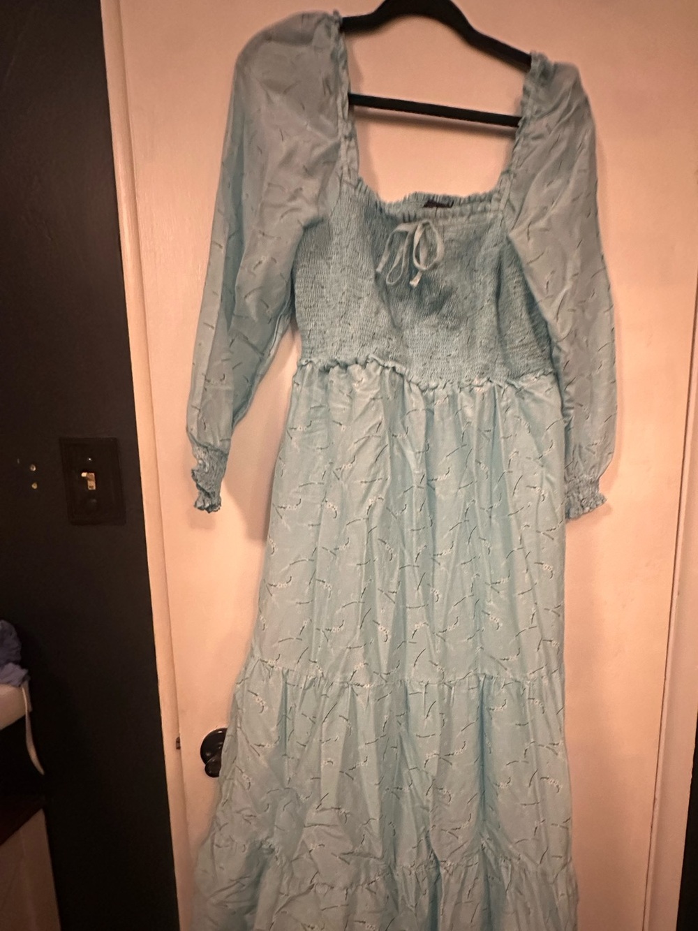 Vineyard Vines Light Blue Puff Sleeve Maxi Dress